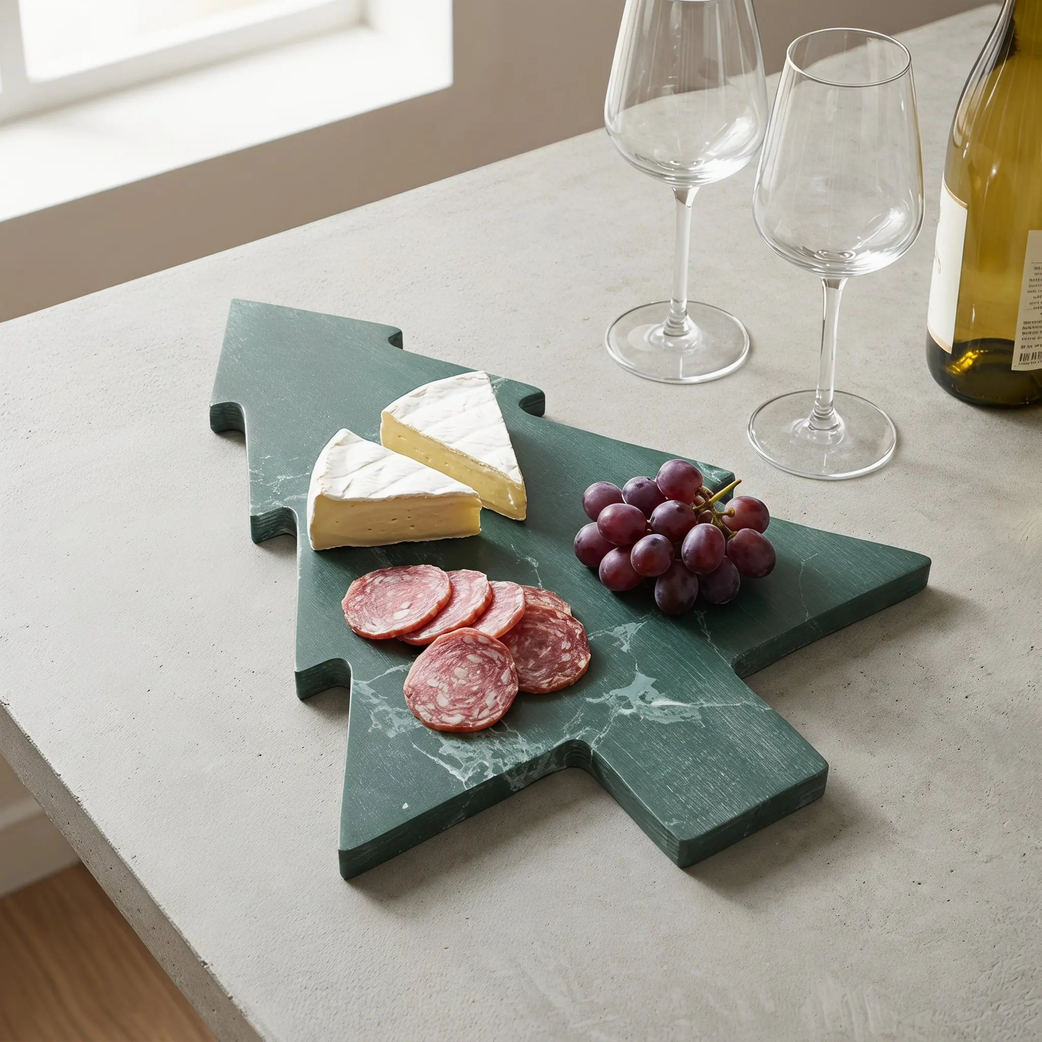 Tabla de quesos con forma de á - Marble Serving Board reseña y precio