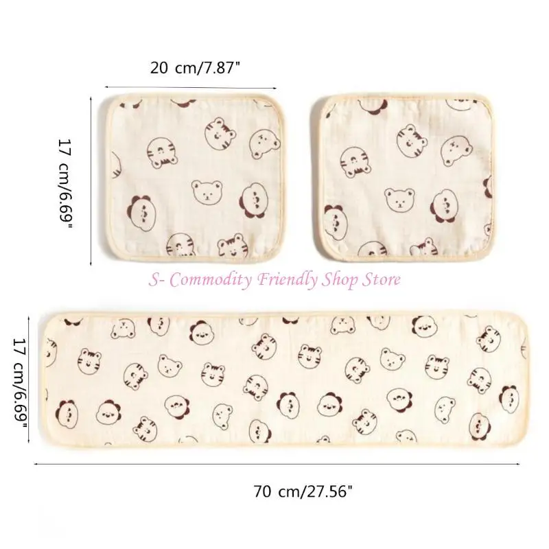 85AE تنفس عربة حزام مريلة القطن مسند الذراع الأمامي التسنين منشفة الغطاء الواقي عربة أطفال حزام الأمان منشفة لعاب الأطفال #6