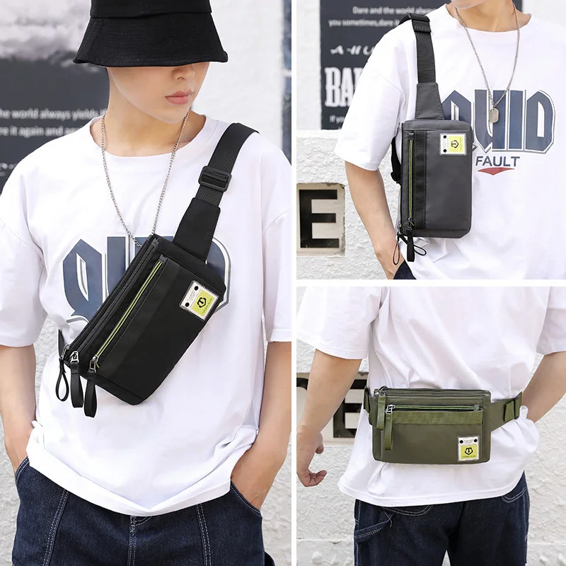 New outdoor running close fitting waist bag men's and women's Trend Sports diagonal chest bag ultra-thin cashier bag waterproof