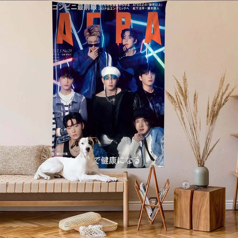 

A-ATEEZ KPOP Hippie Wall Hanging Tapestries Bohemian Wall Tapestries Mandala INS Home Decor