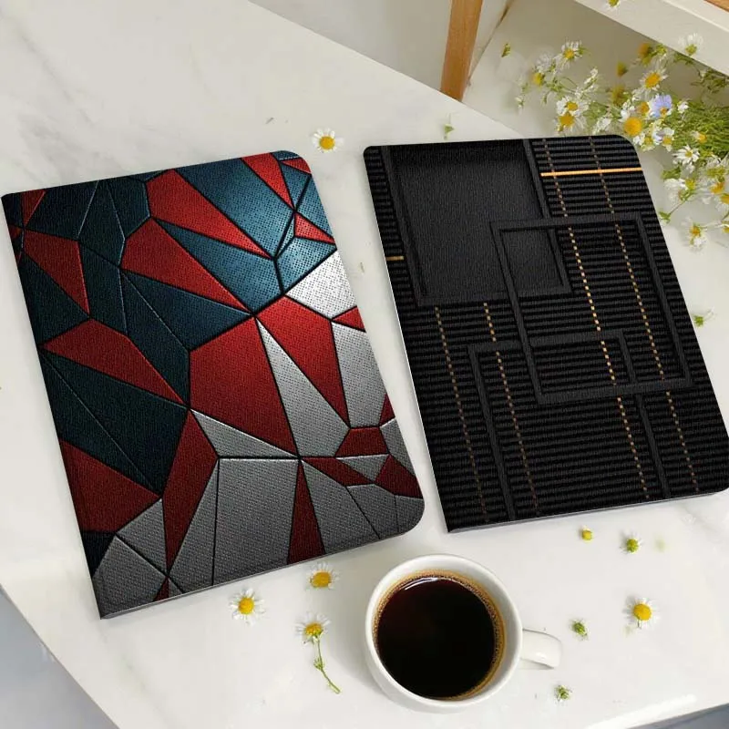 

Geometric Red Blue Pattern Gift Tablet Case For Huawei Honor MatePad MediaPad Air 5 6 7 11 V6 V7 V8 V9 X9 X8 T10 T10s C5e T5