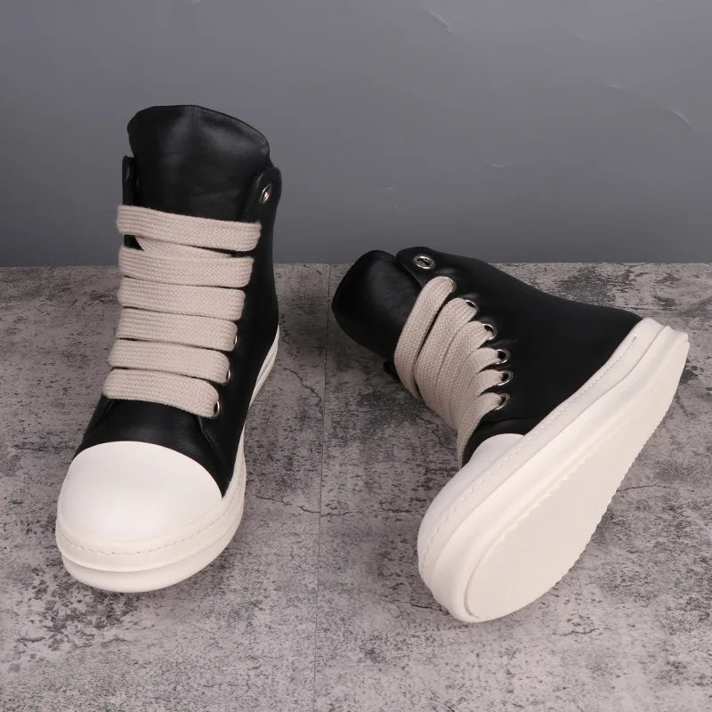 High Street Brand R0 Pentacle Leather Thick Sole Sneaker Bread Shoes Casual Men\'s Shoes Sneakers