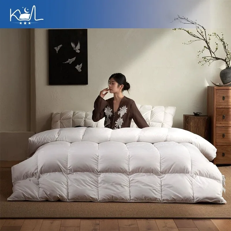 Luxury 90% White Duck Down Comforter High Loft All Season Winter Warm Single Double Size Home Bedding Quilt Core