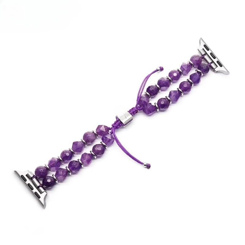 

For natural amethyst fashion light luxury strap, suitable for Apple Watch/S9/S10/Ultra