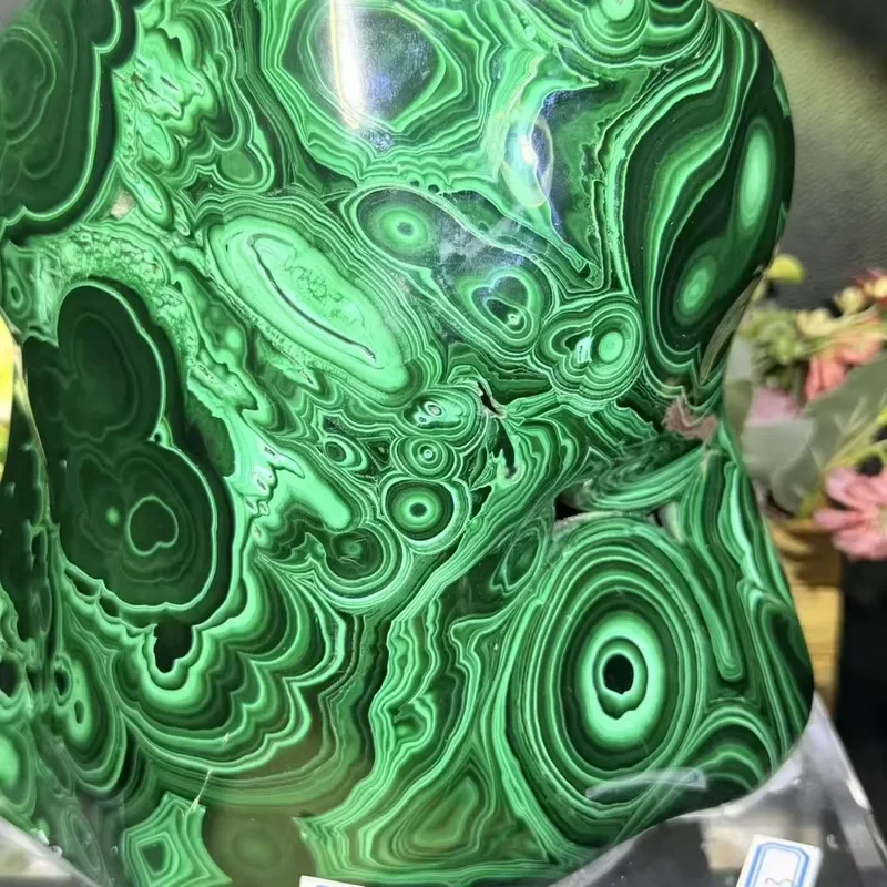 Natural Malachite Specimen Hand Carved Crystal Stone Feng Shui Art Decor Collectible Gift Home Office Desktop Ornament Unique