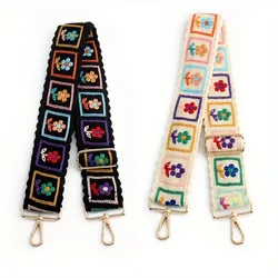 1pc Nylon Crossbody Bag Strap For Jewelry Display And Packaging, Adjustable Bohemian Embroidered Floral Shoulder Strap