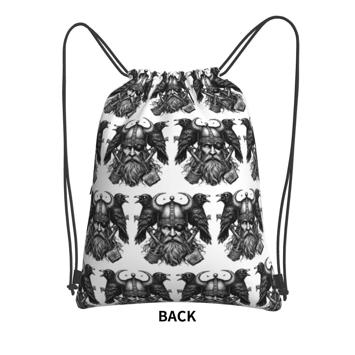 Odin Vikings Viking Legend Norse Mythology Rune Backpacks Fashion Drawstring Bundle Pocket Sports Bag Book Bags Travel School