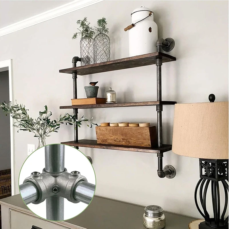 3\4" Pipe Fitting Connector Aluminum Alloy Steel Circular Pipe Connector Elbow Corner Frame Fasteners DIY Pipe Connector