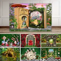 NeoBack Fairy Tale Princess Background Alice In Wonderland Birthday Backdrop Tea Party Girl Photography Photo Studio Photoshoot