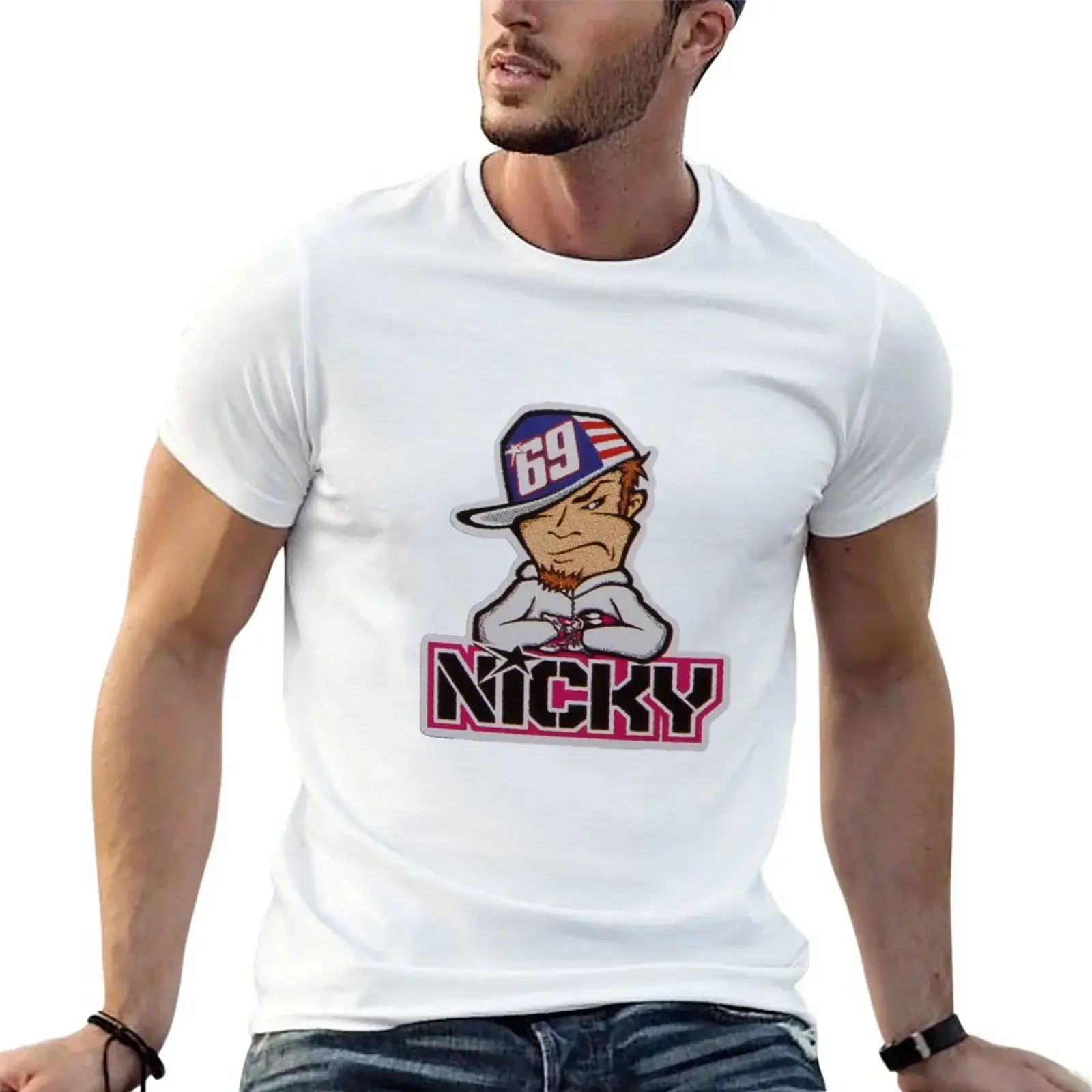 Nicky Hayden logo T-Shirt new edition cute tops sweat oversized graphic tee black t shirts for men