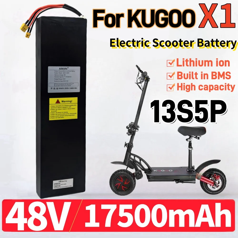 48V 13s5p 17.5Ah Battery for Kugoo X1/X1Plus Scooter Lithium Battery Pack with BMS