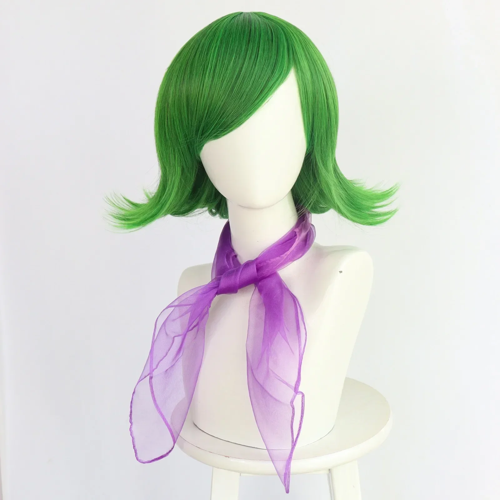 Inside Out Disgust Cosplay Wig Green wig Disgust Cosplay Costume for Women Girl Halloween Christmas School Party Cosplay Wigs