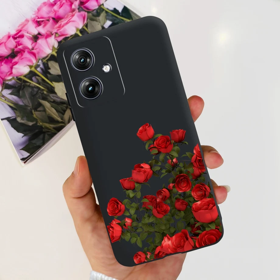 For Motorola Moto G50 5G G51 G52 G53 G54 Back Case Soft Silicone Transparen Bumper With Flower Butterfly Print Phone Coque Capa - view 4