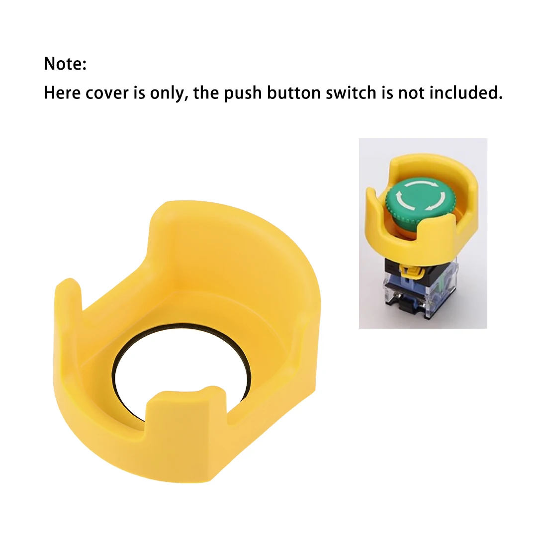 2Pcs 42mm Plastic Push Button Switch Protective Cover Circle Yellow Button Switch Accessories Emergency Stop Switch Protector