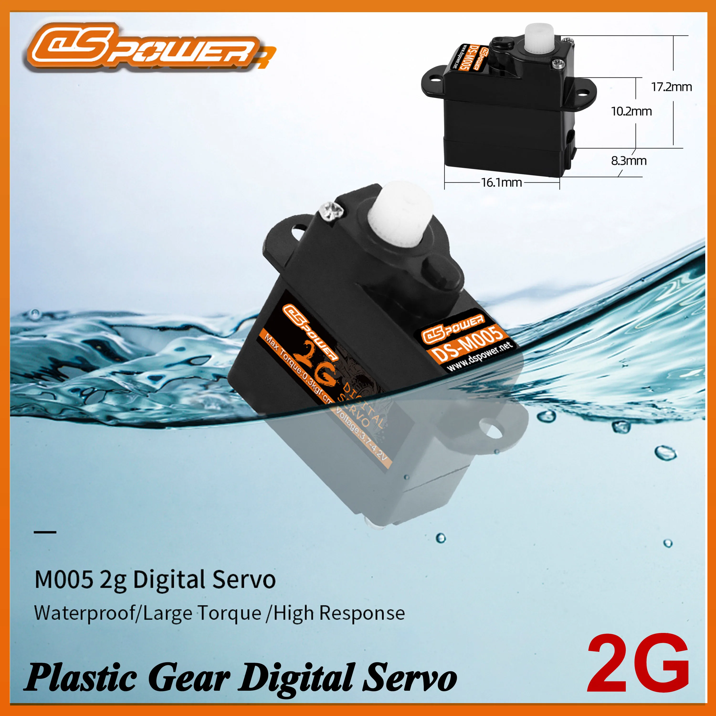 

DSpower 2g Plastic Gear Mini Digital Servo for RC Car Boat Airplane Fixed-wing Quadcopter Glider Helicopter Robot Model Toy Part