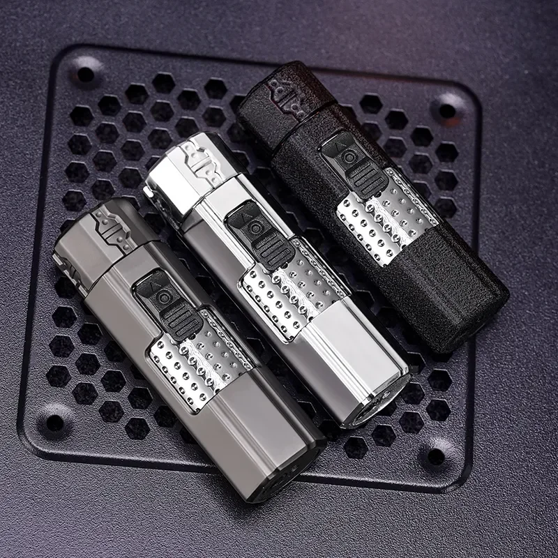 

New Personalized Metal Windproof Butane Gas Turbo Lighter Outdoor Portable Creative Lighters Men's Gifts Smoking Accessories