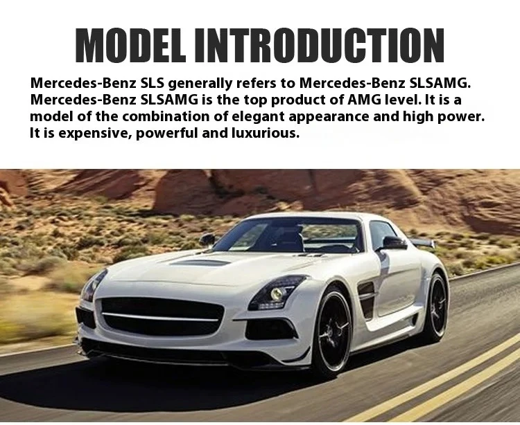 For1:32 مرسيدس بنز SLS AMG سيارة رياضية فائقة سبيكة دييكاست نموذج سيارة الصوت والضوء طفل ألعاب أطفال هدية لصبي جمع هواية