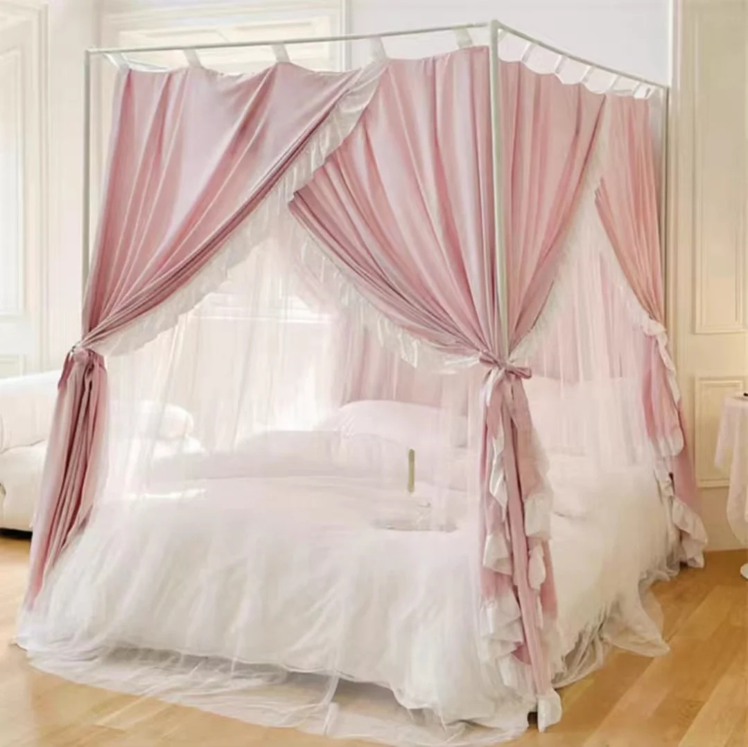 Palace Mosquito Net Bed Curtain Household Double Blackout Bed Curtain Beautiful Three-Door Floor-To-Ceiling Hotel Mosquito Net