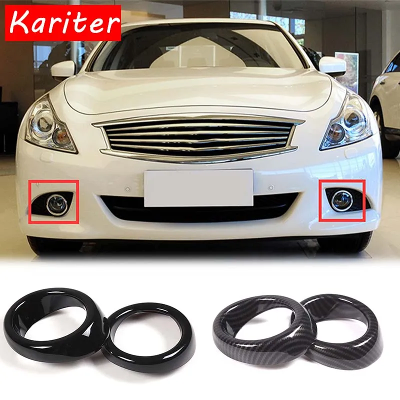 

2Pcs For Infiniti G Series 2010-2013 ABS Carbon Fiber Styling Car Front Fog Light Cover Sticker Exterior Protection Accessories