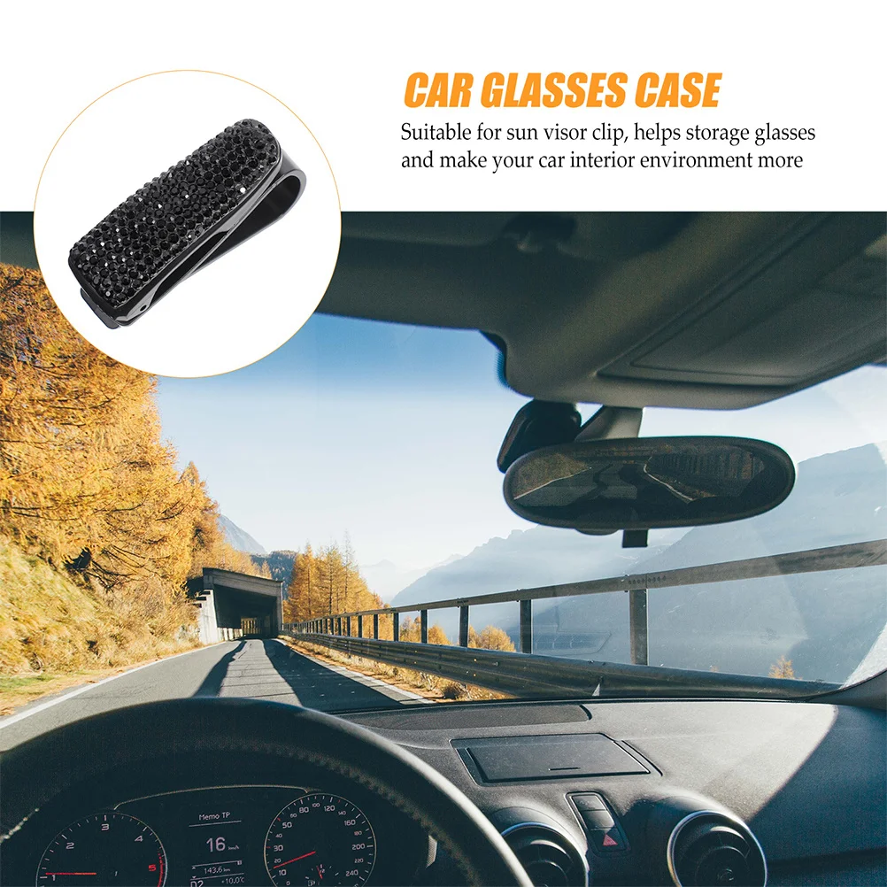 

2 шт., автомобильный солнцезащитный козырек со стразами, держатели для очков, прочный долговечный зажим для солнцезащитных очков, органайзер для билетов, модный аксессуар для интерьера