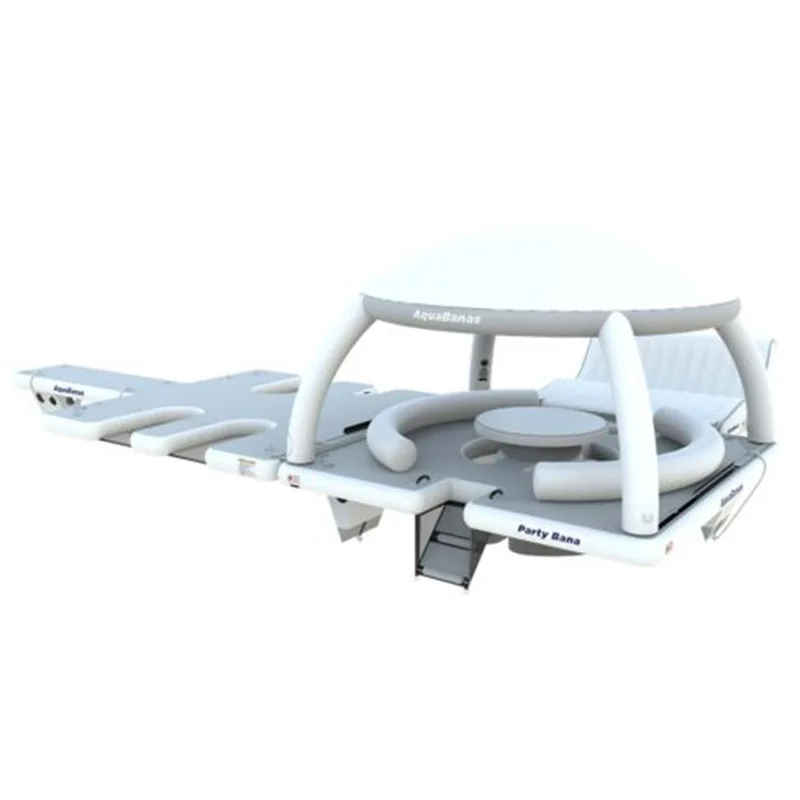 Water inflatable tent, yacht, party, bar, floating platform, leisure with sunshade, sofa, lounge chair, floating island