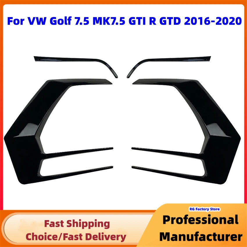 1 Paar Achterbumper Splitter Canard Voor Vw Golf 7 7.5 MK7 MK7.5 GTI R GTD R400 2012-2020 Achterlicht Spoiler Remlicht Trim