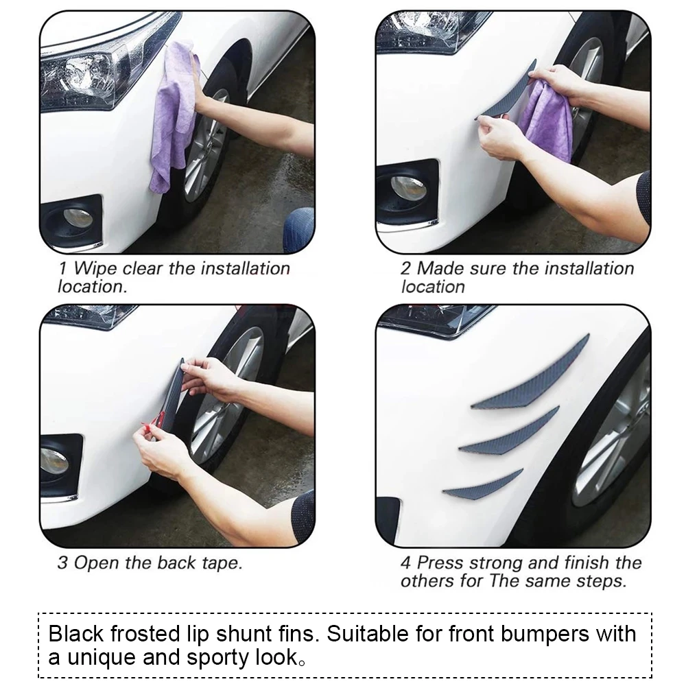 Hot Sale 6pcs/set Decoration Diffuser Splitter Fin Body Spoiler Canard Valence Chin Car Tuning Canard Universal Front Bumper Lip