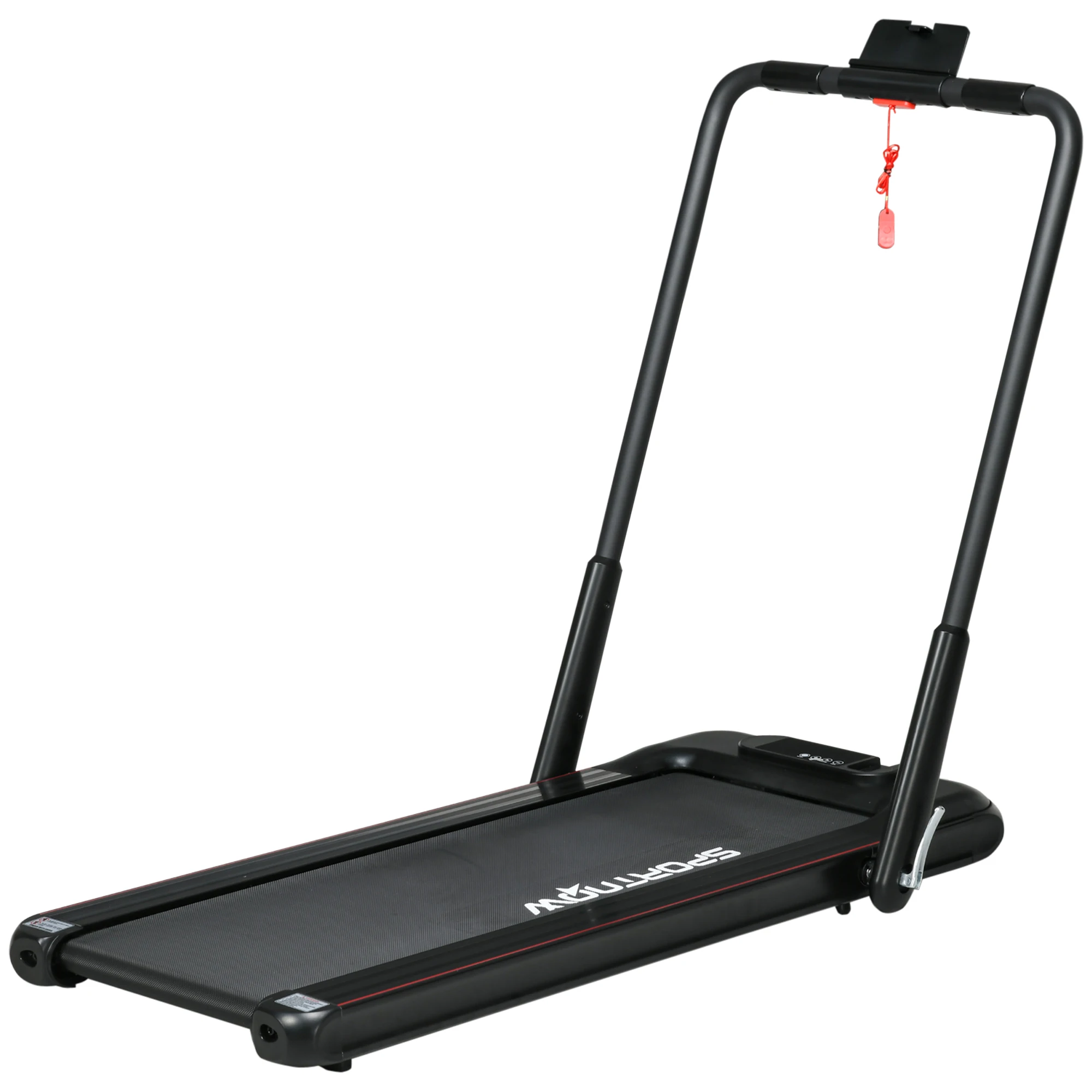 SPORTNOW 2 in 1 folding treadmill treadmill speed 12 km/h race surface 36x105 cm remote Control LED display and wheels for Fitness at home 135x65x106 cm black