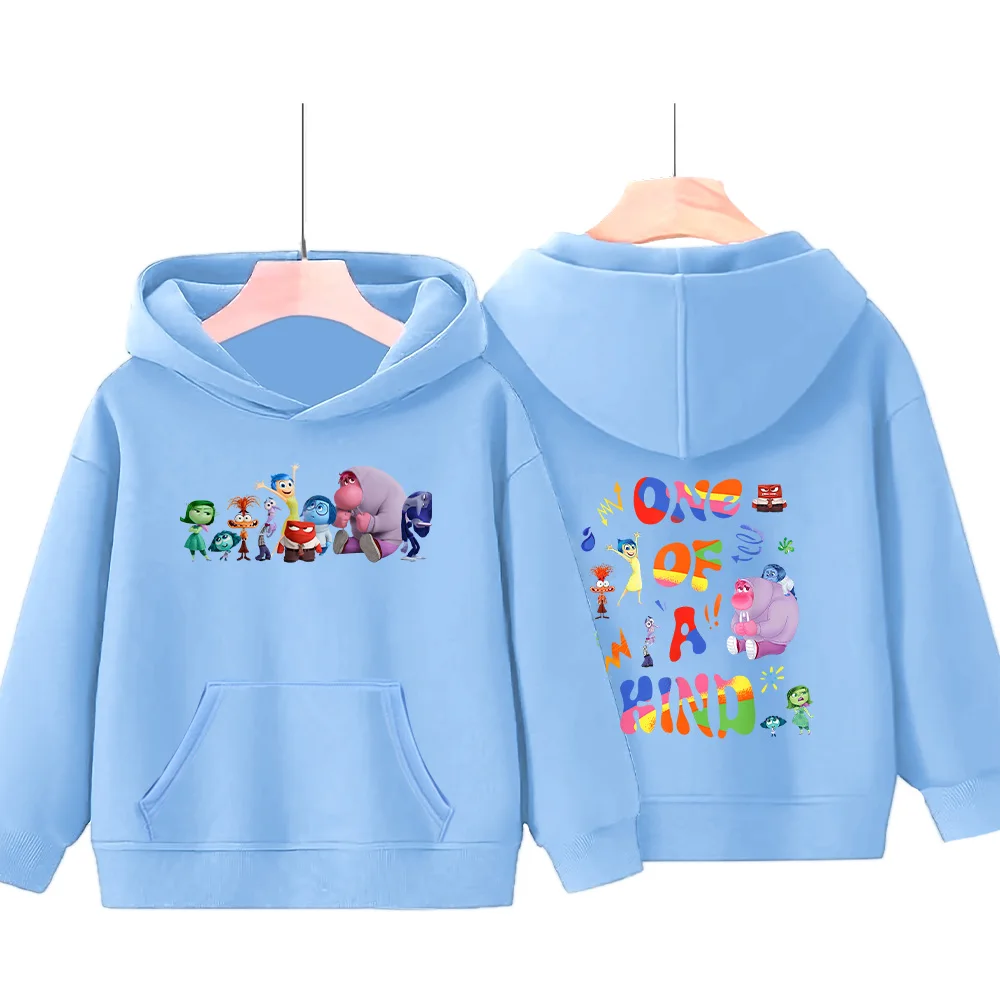 Inside Out One of The Kind Cartoon Kids Clothes Autumn Winter Loose Windproof Sweatshirts Fun Emotional Pullover Baby Boys Girls