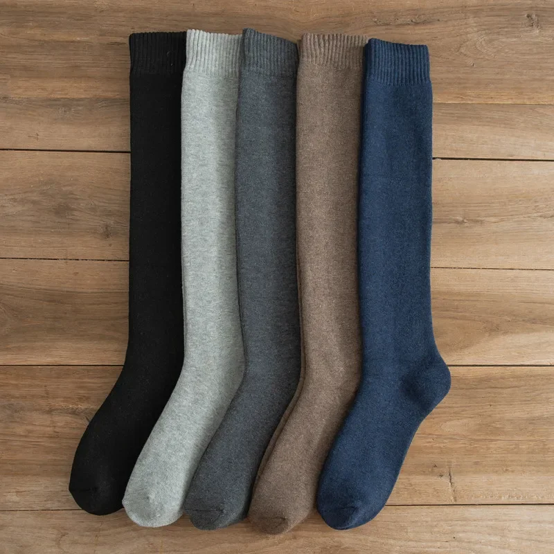 

Men's stockings, tall plus-size calf socks, winter velvet thickened warmth, men's terry long cotton socks, towel socks