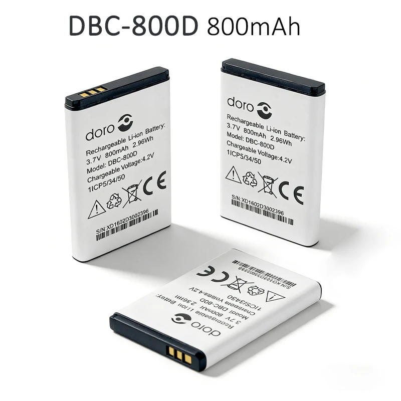 

3.7V 800mAh DBC-800D Lithium Battery Rechargeable Batteries for Doro PhoneEasy 500 506 508 509 510 515 6520 6030 Mobile Phone