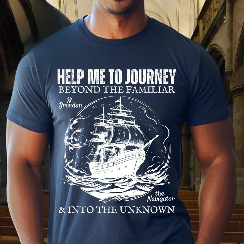 سانت بريندان الملاح تي شيرت راعي سانت بحار الكاثوليكية زي البحرية الأمريكية قميص سانت بريندان الصلاة بحري الكاثوليكية هدية #2