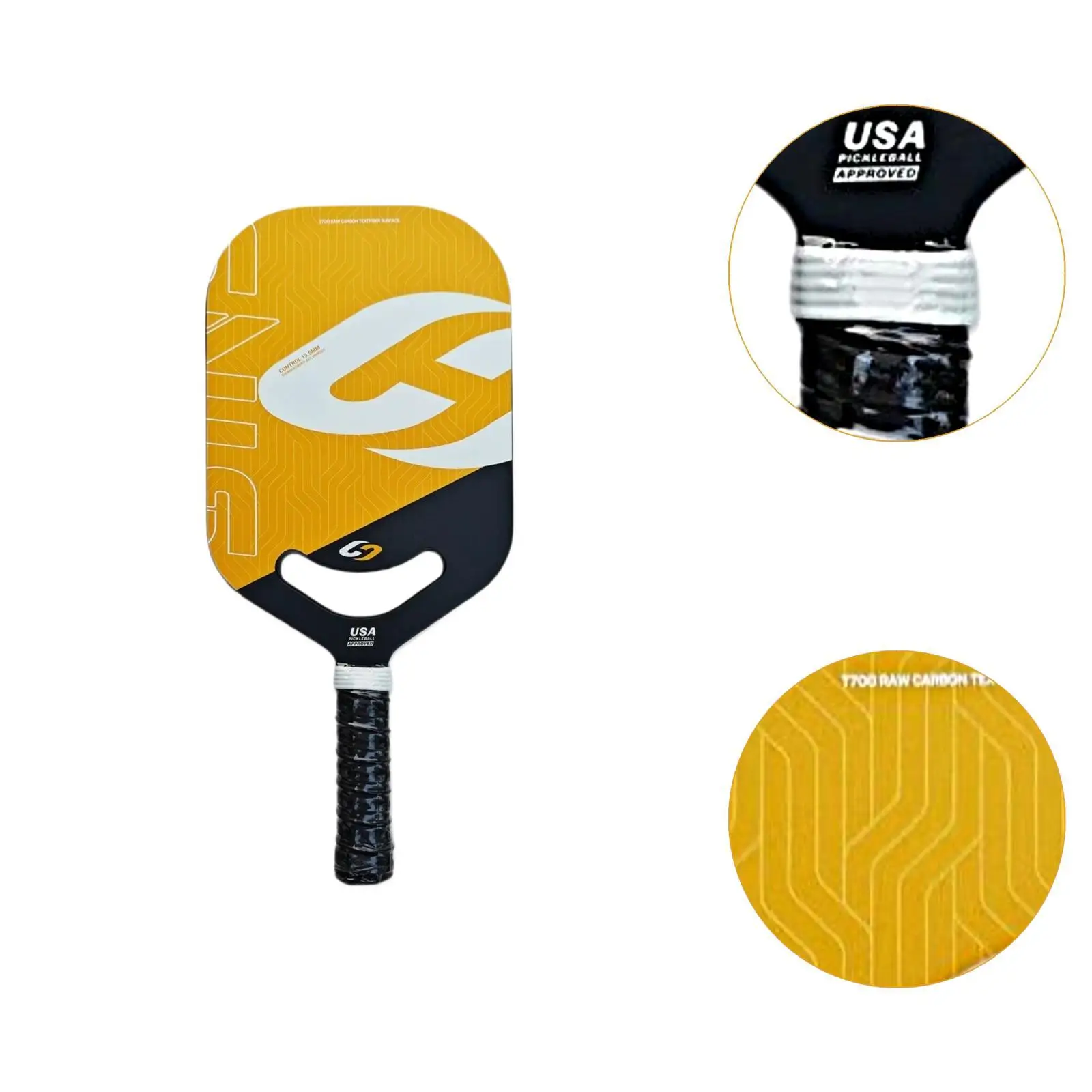 Paleta de Pickleball de fibra de carbono de 13,5 mm de grosor para equilibrio de control de consistencia