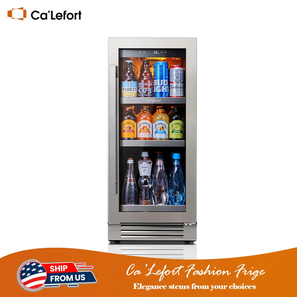 Ca'lefort 85L Wine Fridge & Beverage Cooler - Spacious Refrigerator with Glass Door, Perfect Wine Fridge for Living Room or Bar