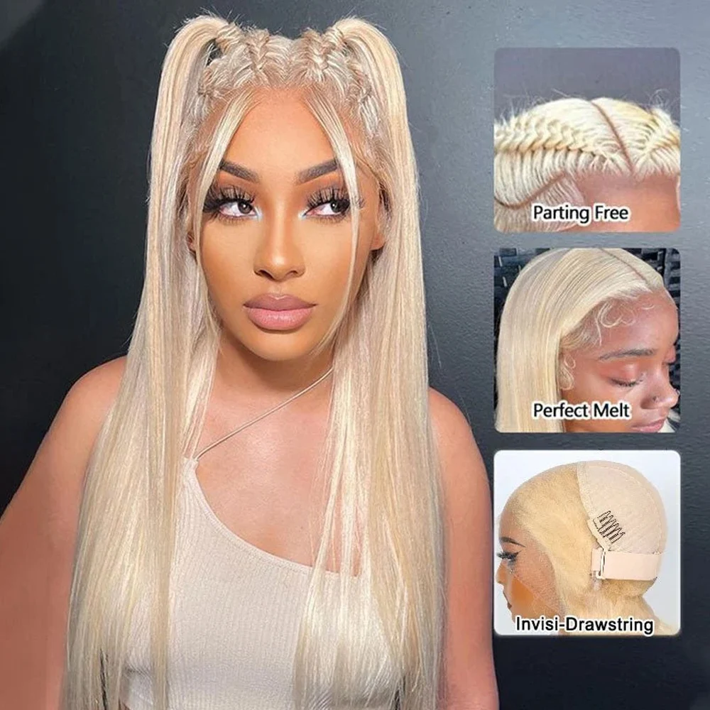 613 Human Hair Wig Body Wave 5x5 HD Lace Closure Wigs Human Hair 613 HD Lace Frontal Wig 13X6 Straight Blonde Wig Human Hair Pre Plucked 13x4 Lace Front Wig Brazilian Remy 360 Full Lace Wigs For Women