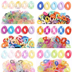 20Pcs/lot Acrylic Twisted Buckle Chain Color Assembled Loose Rings for DIY Bag Chain Glasses Phone Chain Connector Accessories