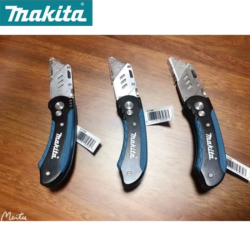 Imagem -02 - Makita Faca Utilitária Faca Dobrável Cortador de Tubulação Faca de Bolso Faca de Madeira Cortador de Papel Desembalagem Faca Industrial E10908