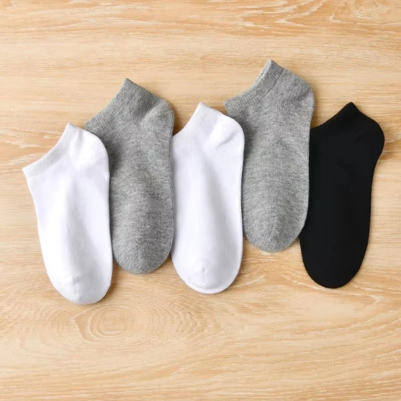 

5/10Pairs Men Ankle Socks Solid Color Black White Gray Invisible Breathable Cotton Sports Socks Male Short Socks Women Men Sox