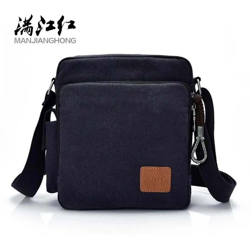 MANJIANGHONG Hot Selling Men\'s Bag Casual Wild Canvas Shoulder Bag Fashion Retro Vertical Section Shoulder Messenger Bag 2022