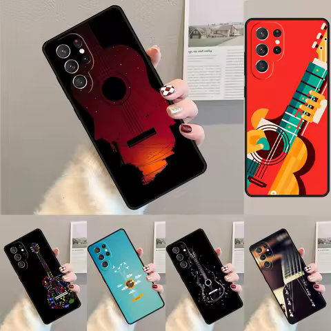 Cover For Samsung Galaxy S24 Ultra S21 S22 S8 S9 S10E Note 10 20 Plus FE S23 Guitar Music Phone case Coque