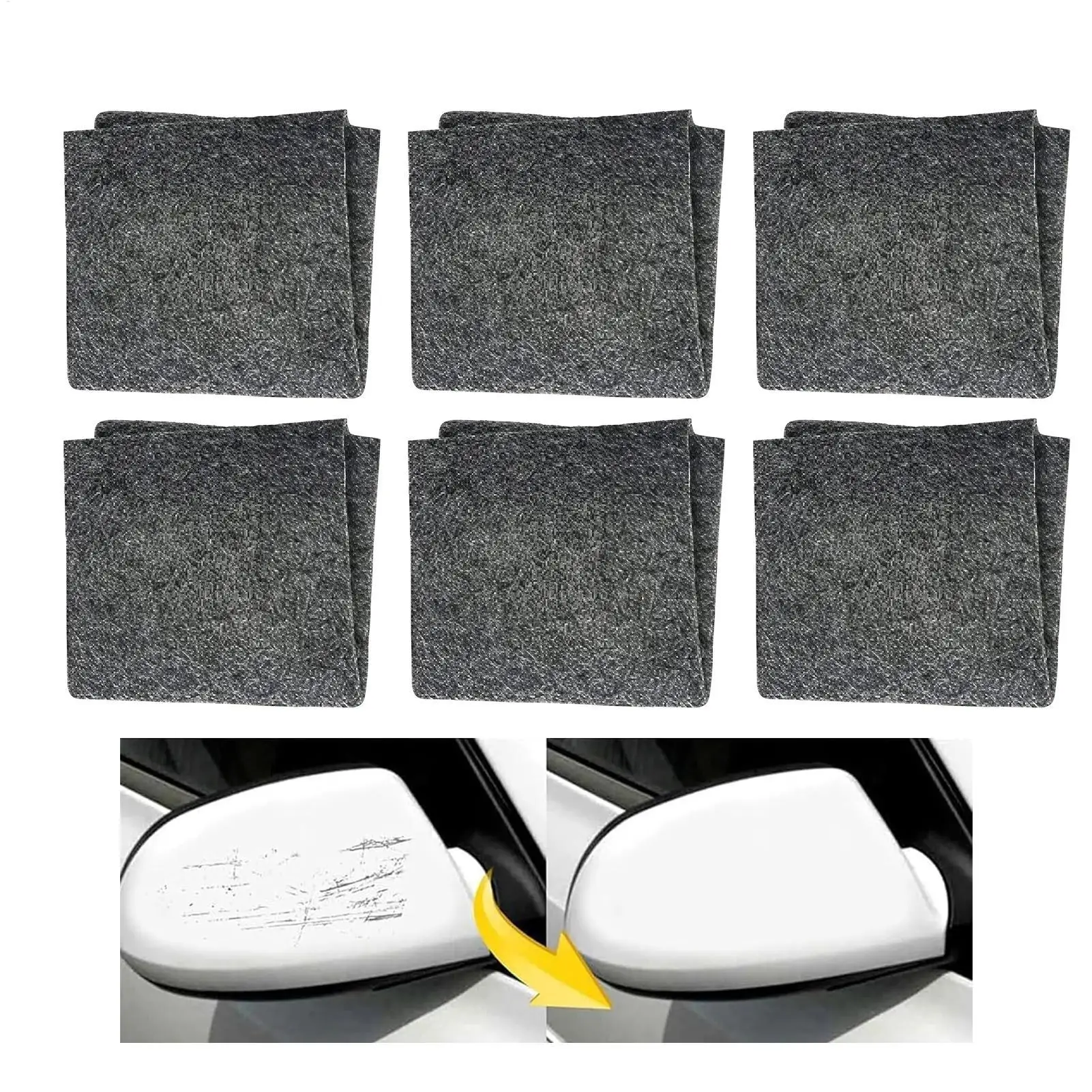 Car Scratches Remover Cloth 6Pcs Nano Car Scratch Remover Reusable Nanosparkle Cloth Restores Color Auto Scratch Remover