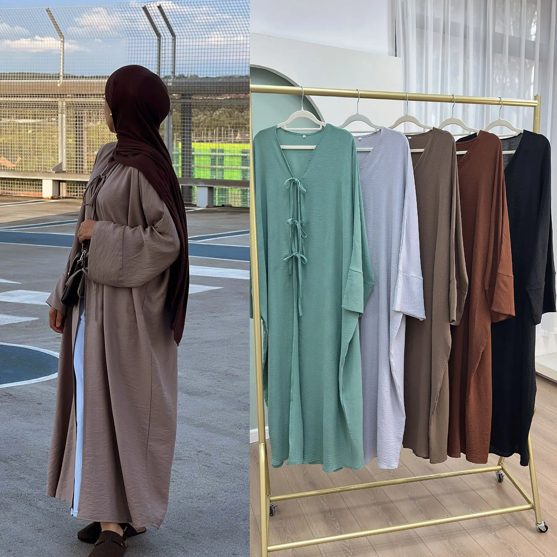 Femme Musulmane Eid Djellaba Jalabiya Kimono Open Abayas Voor Vrouwen Moslim Jurk Kebaya Islam Kleding Dubai Abaya Kalkoen Kaftan