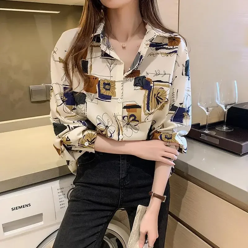 

Women's Shirts and Blouses Chiffon Top for Woman Aesthetic Clothing Pattern Full Sleeves Spring New Collection 2024 Tall Pretty