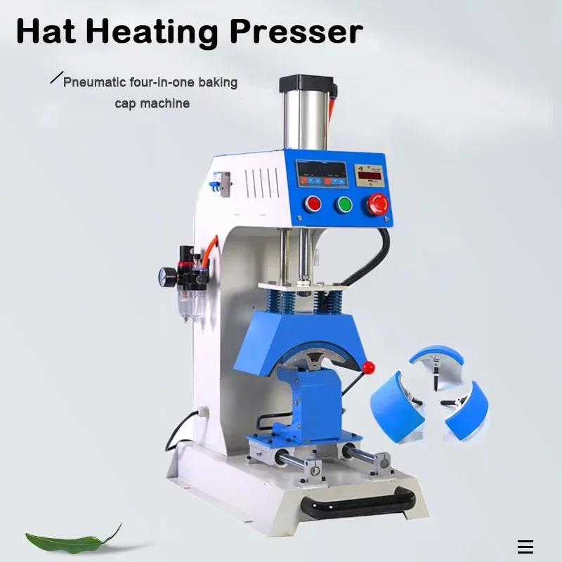 

220V/110V Automatic Pneumatic Cap Pressing Machine Hot Stamping Hot Transfer Baked Hat logo Chest Collar Label Marking Machine