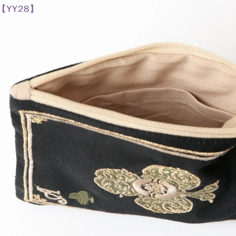 【YY28】Hand Embroidered Playing Card Pattern Cosmetic Bag Ethnic Japanese Retro Fringed Portable Change Card Storage Bag{Y}