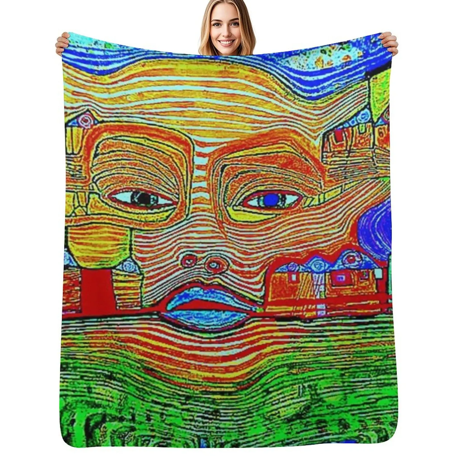 Irinaland over the Balkans neon Throw Blanket Thin Soft Blanket for Summer Night Sleeping