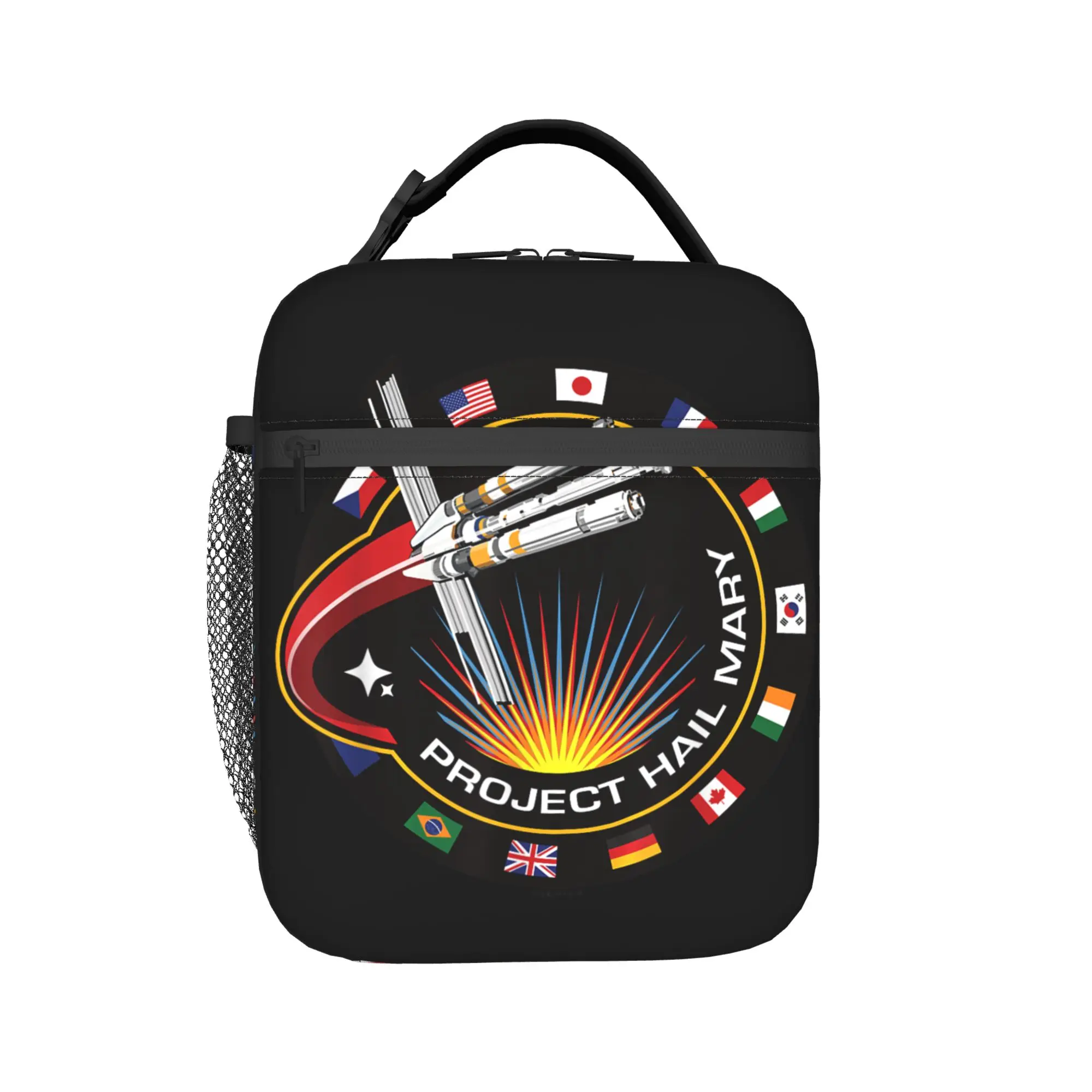 Project Hail Mary Spaceship Mission Badge Poster Lunch Bag  Leisure Lunch Box Office Portable Tote Food Bags For Men Cooler Bag