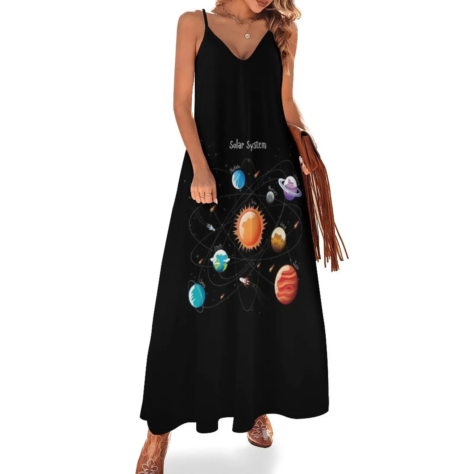 

Solar System Planets_01 Sleeveless Dress summer women's suit summer woman dress 2025 Female dress