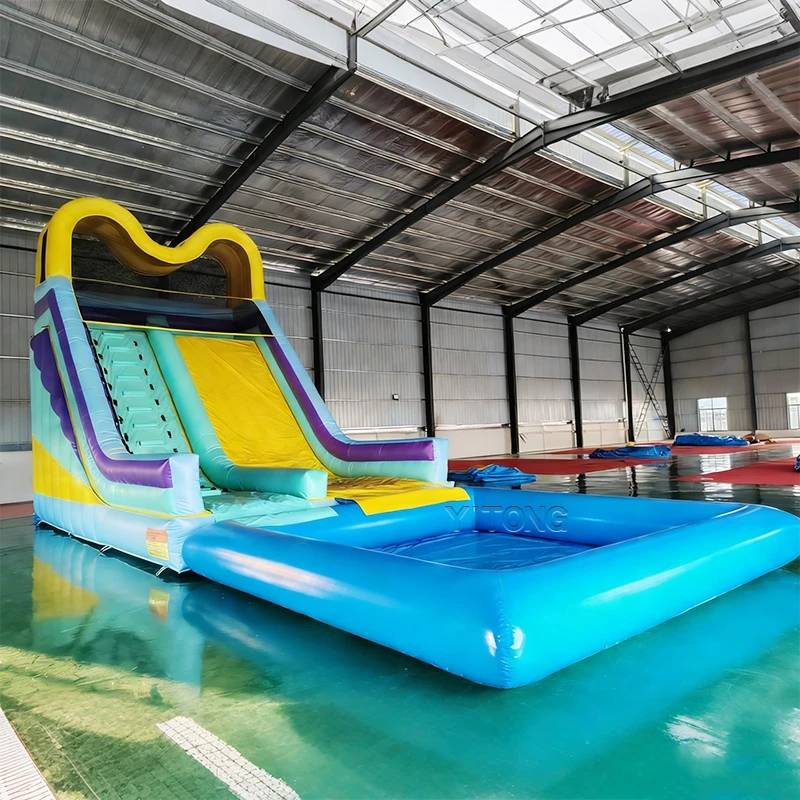 Inflatable Water Slide Bounce House Factory Price Inflatable Water Amusement Facilities Inflatable Water Slide with Pool