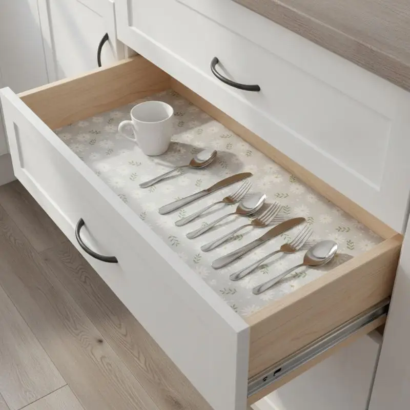 4Pcs Kitchen Cabinet Liners EVA Shelf Drawer Mat Non-Adhesive Waterproof Anti-Slip Anti-Dust Fridge Table Mat For Home Use